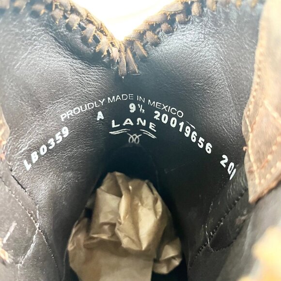 Lane PLAIN JANE Womens Womens 9.5 Brown Cowboy Ankle Boots Short Cowgirl Bootie - Picture 9 of 10